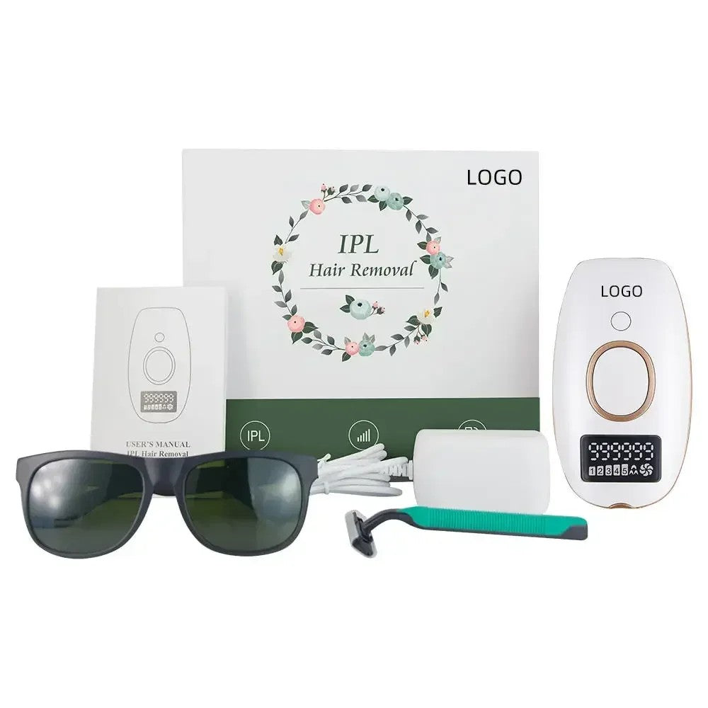Laser IPL Hair Removal Device - Permanent Painless Epilator with LCD Screen, 990K Flashes for Women & Men - BLENDMART