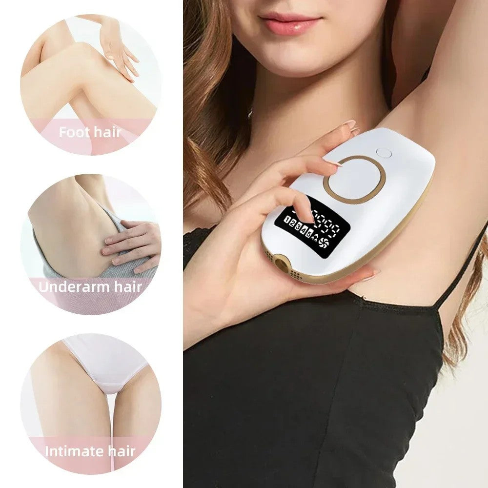 Laser IPL Hair Removal Device - Permanent Painless Epilator with LCD Screen, 990K Flashes for Women & Men - BLENDMART