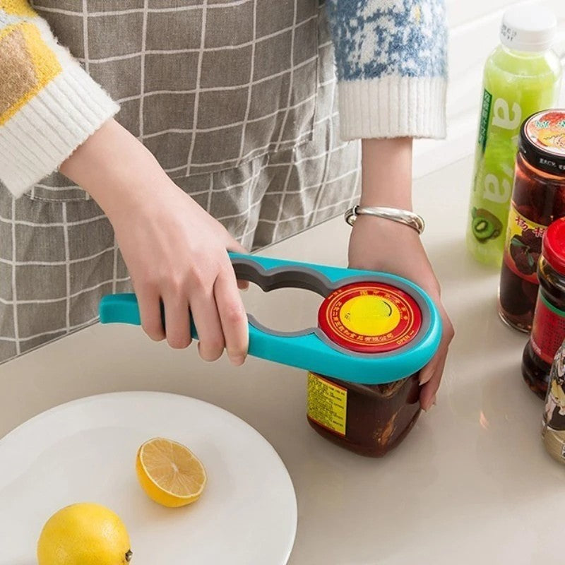 4-in-1 Jar Opener Wrench – Easy-Grip Bottle & Can Opener – Arthritis-Friendly Kitchen Tool for Stubborn Lids