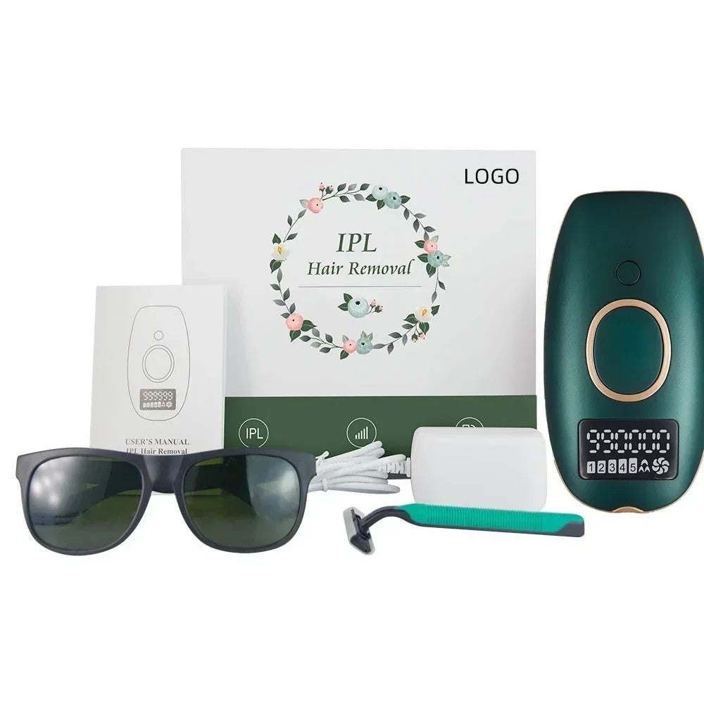 Laser IPL Hair Removal Device - Permanent Painless Epilator with LCD Screen, 990K Flashes for Women & Men - BLENDMART