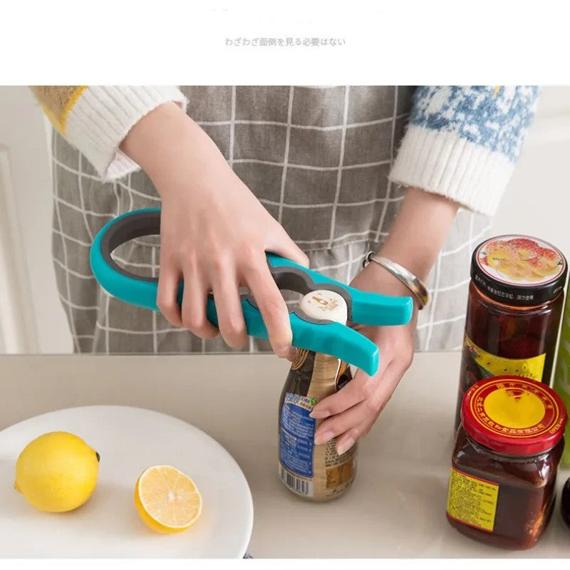 4-in-1 Jar Opener Wrench – Easy-Grip Bottle & Can Opener – Arthritis-Friendly Kitchen Tool for Stubborn Lids
