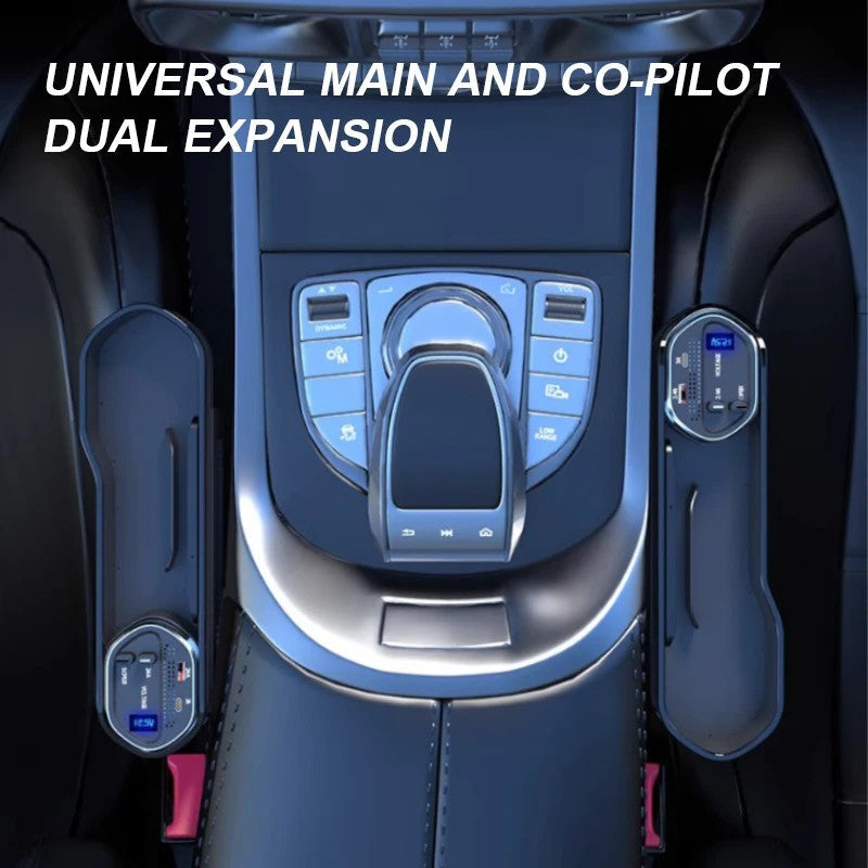 40W Wireless Charging Car Seat Gap Organizer – Fast Charge USB-C/Lightning – Auto Center Console Storage Box with 5 Pockets