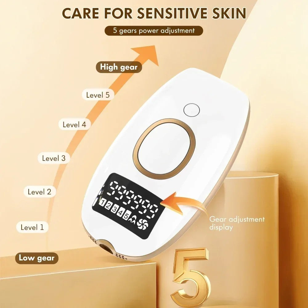 Laser IPL Hair Removal Device - Permanent Painless Epilator with LCD Screen, 990K Flashes for Women & Men - BLENDMART
