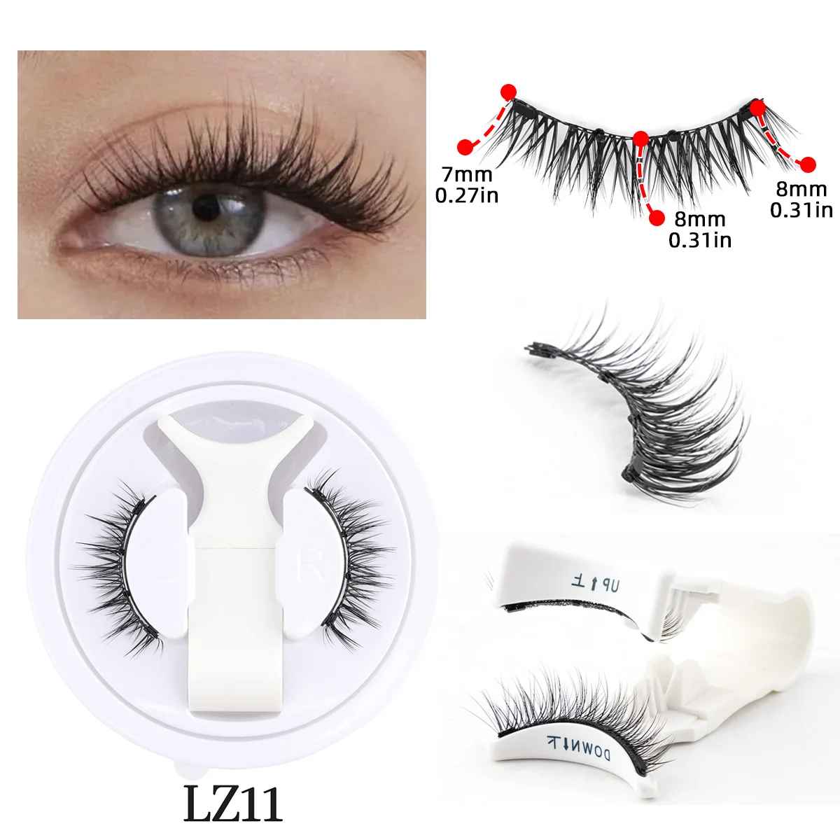 LASHVIEW Magnetic Eyelashes Kit – Reusable, No Glue, Natural Look | Easy Applicator