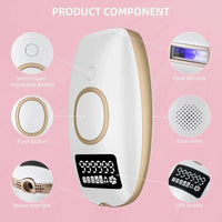 Laser IPL Hair Removal Device - Permanent Painless Epilator with LCD Screen, 990K Flashes for Women & Men - BLENDMART