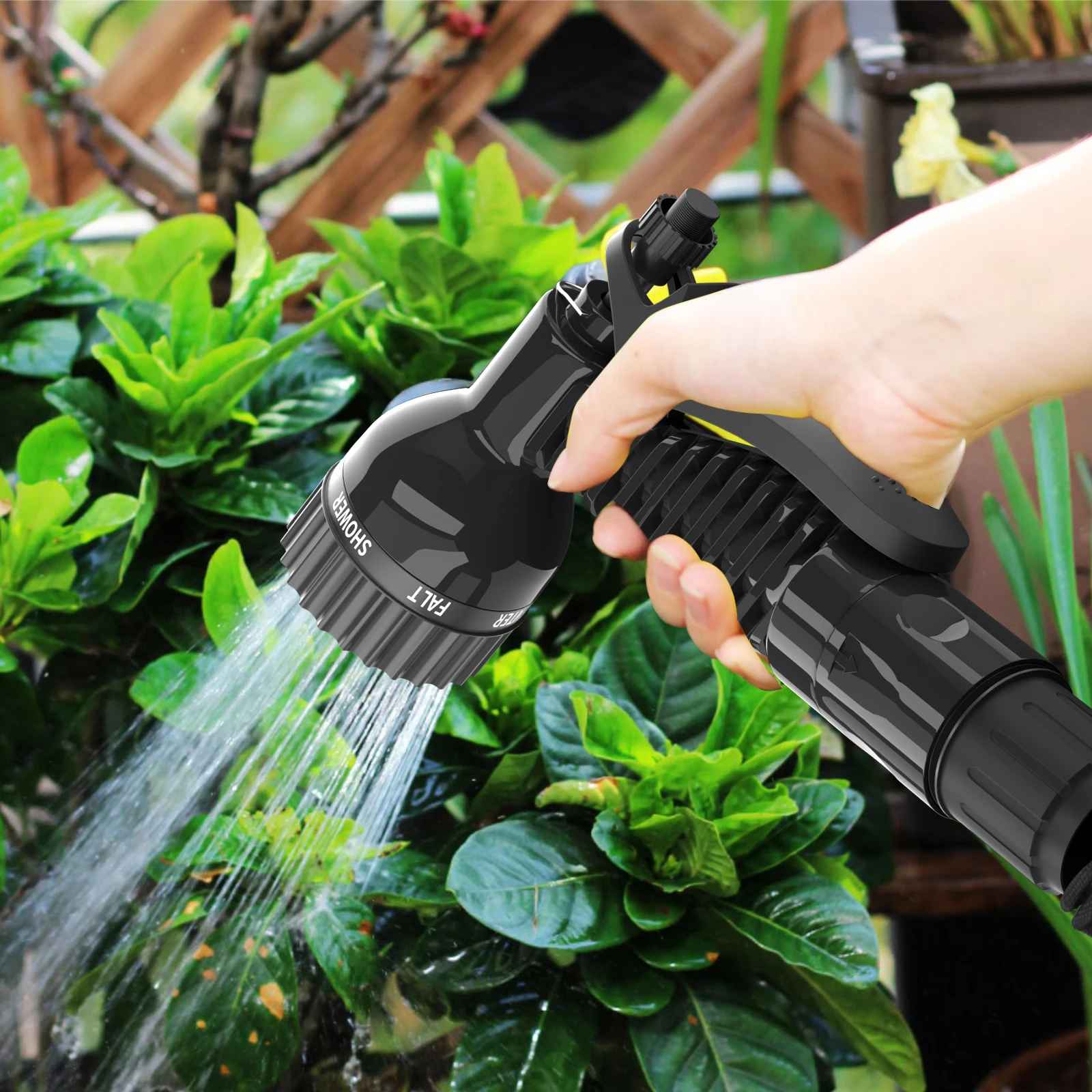 50FT Expandable Garden Hose 7-Function Spray Gun, Anti-Kink, Lightweight